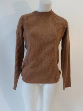 Womens Naked Cashmere (Item-832) Brown Ribbed Pure Cashmere Sweater M
